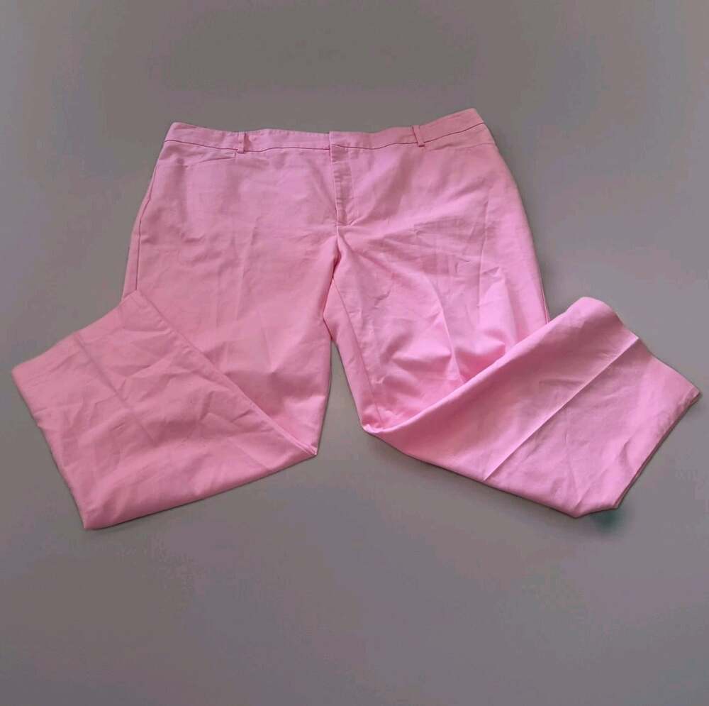 Lord & Taylor Woman Pink Cotton Stretch Ankle Pants Size 22W Office Career